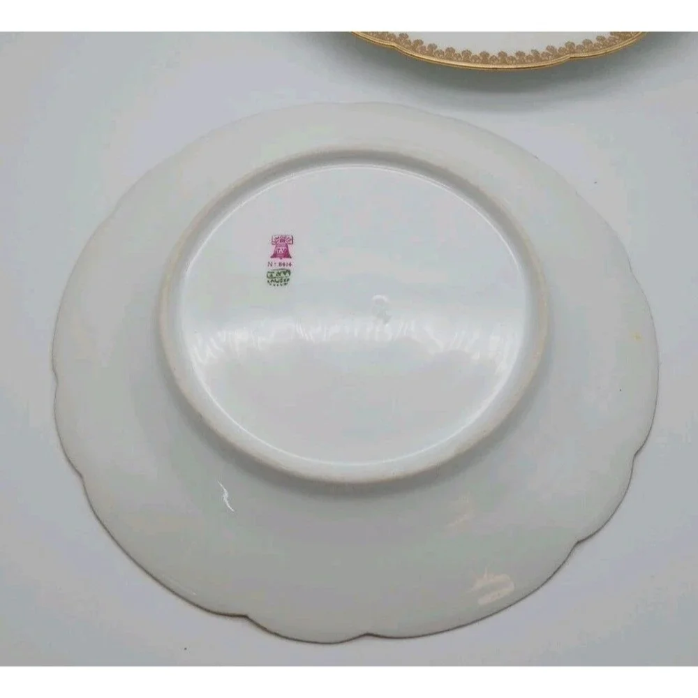 tressemanes vogt limoges Salad Lunch Plate Scalloped 8414 Gold